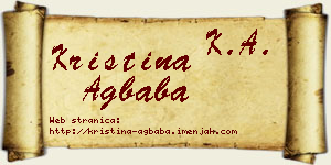 Kristina Agbaba vizit kartica